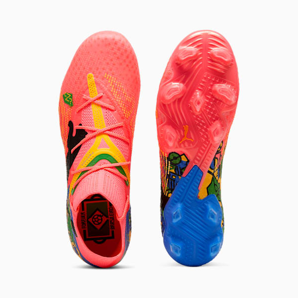 PUMA x NEYMAR JR x COPA AMÉRICA FUTURE 7 ULTIMATE Firm Ground/Artificial Ground Men's Soccer Cleats, Sunset Glow-PUMA Black-Sun Stream-PUMA Green-Bluemazing, extralarge