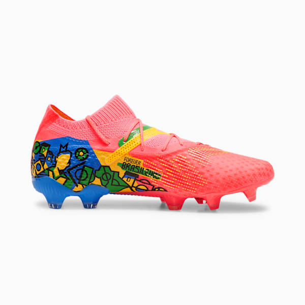 Tacos de futbol PUMA x NEYMAR JR FUTURE 7 ULTIMATE FG/AG, Sunset Glow-PUMA Black-Sun Stream-PUMA Green-Bluemazing, extralarge