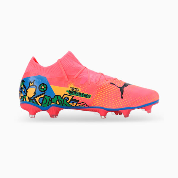 PUMA x NEYMAR JR FUTURE 7 MATCH FG/AG Men's Football Boots, Sunset Glow-PUMA Black-Sun Stream-PUMA Green-Bluemazing, extralarge-IND