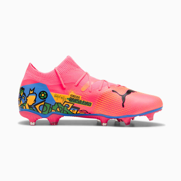 PUMA x NEYMAR JR x COPA AMÉRICA FUTURE 7 MATCH Firm Ground/Artificial Ground Men's Soccer Cleats, Sunset Glow-PUMA Black-Sun Stream-PUMA Green-Bluemazing, extralarge