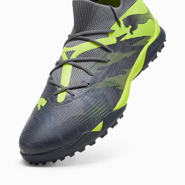 FUTURE 7 MATCH RUSH Turf Trainer Men's Soccer Cleats, Strong Gray-Cool Dark Gray-Electric Lime, extralarge