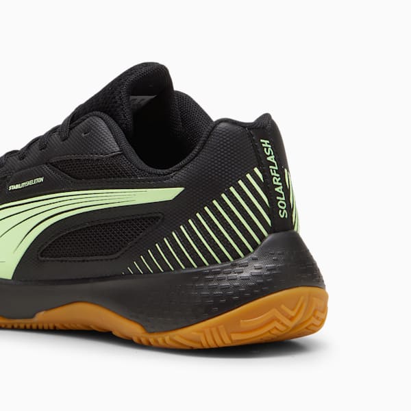 Solarflash III Kids' Court Shoes, PUMA Black-Fizzy Apple, extralarge