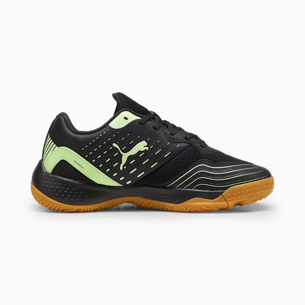 Solarflash III Kids' Court Shoes, PUMA Black-Fizzy Apple, extralarge