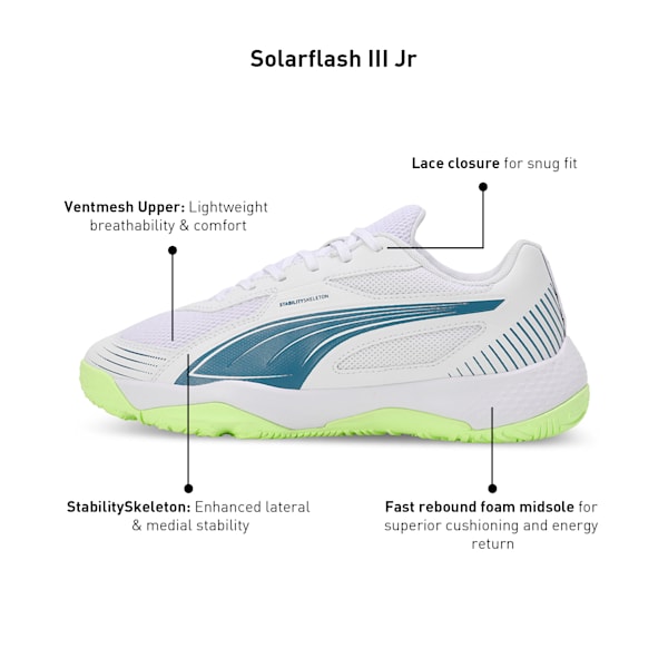 Solarflash III Youth Indoor Sports Shoes, PUMA White-Blue Horizon, extralarge-IND