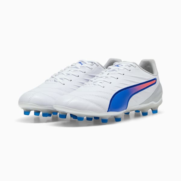 Tacos de fútbol KING MATCH IT, PUMA White-Bluemazing-Flat Light Gray, extralarge