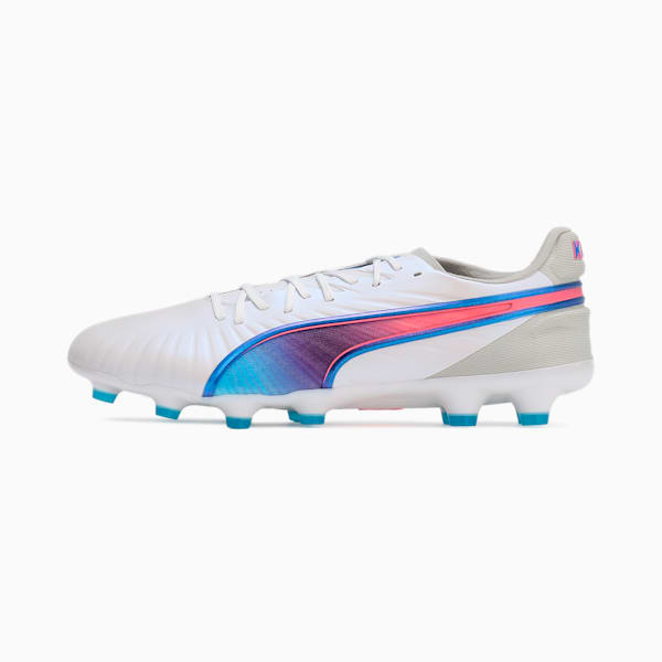 メンズ キング アルティメット HG サッカースパイク, PUMA White-Bluemazing-Flat Light Gray-Sunset Glow, extralarge-JPN