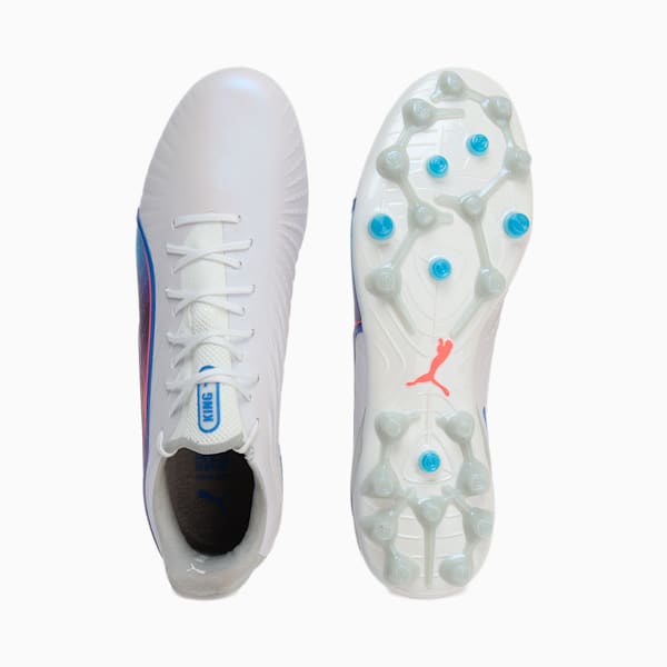 メンズ キング アルティメット MG サッカースパイク, PUMA White-Bluemazing-Flat Light Gray-Sunset Glow, extralarge-JPN