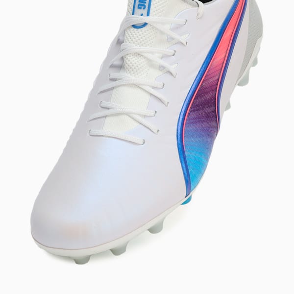 メンズ キング アルティメット MG サッカースパイク, PUMA White-Bluemazing-Flat Light Gray-Sunset Glow, extralarge-JPN