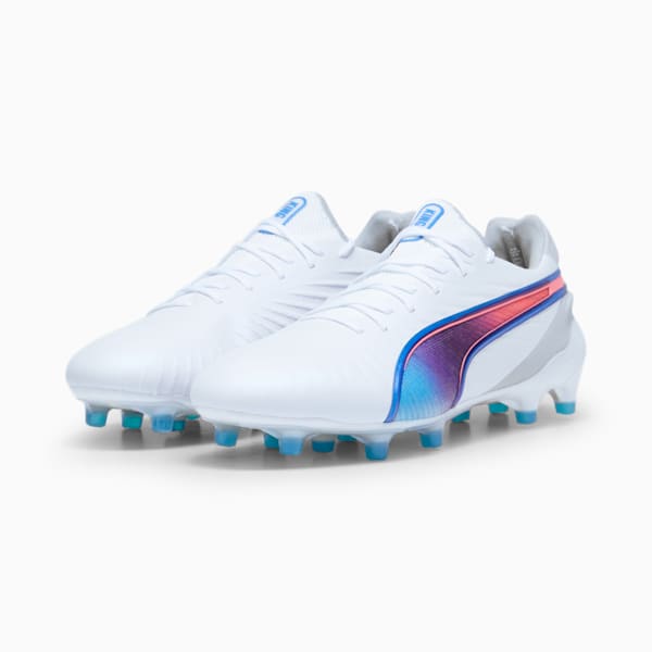 ウィメンズ キング アルティメット FG/AG サッカースパイク, PUMA White-Bluemazing-Flat Light Gray-Sunset Glow, extralarge-JPN