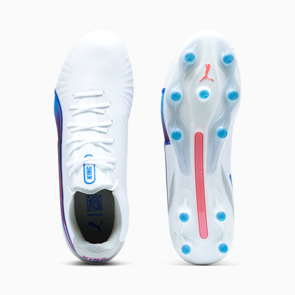 ウィメンズ キング アルティメット FG/AG サッカースパイク, PUMA White-Bluemazing-Flat Light Gray-Sunset Glow, extralarge-JPN