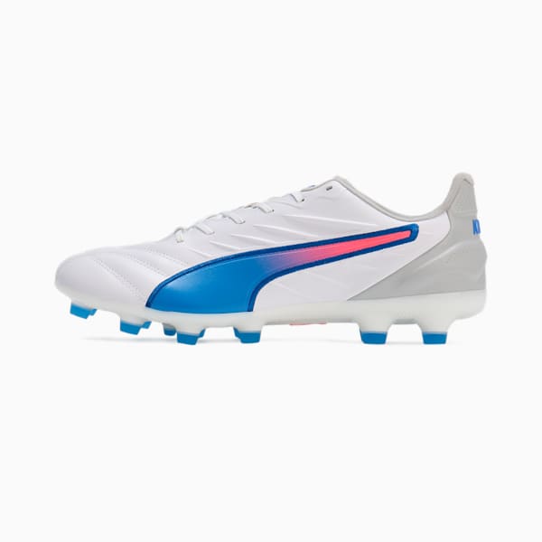 メンズ キング プロ HG サッカースパイク, PUMA White-Bluemazing-Flat Light Gray, extralarge-JPN