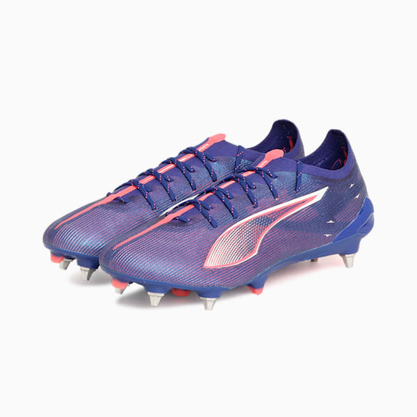 メンズ ウルトラ 5 アルティメット MXSG サッカースパイク, Lapis Lazuli-PUMA White-Sunset Glow, extralarge-JPN