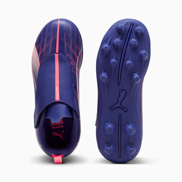 ULTRA 5 PLAY Firm Ground/Artificial Ground RB Kids' Soccer Cleats, Lapis Lazuli-PUMA White-Sunset Glow, extralarge
