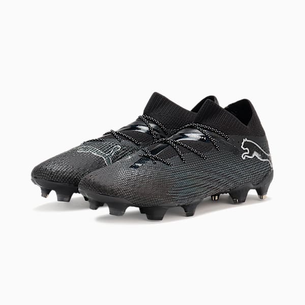 FUTURE 7 ULTIMATE Firm Ground/Artificial Ground Men's Soccer Cleats, PUMA Black-Puma Silver, extralarge