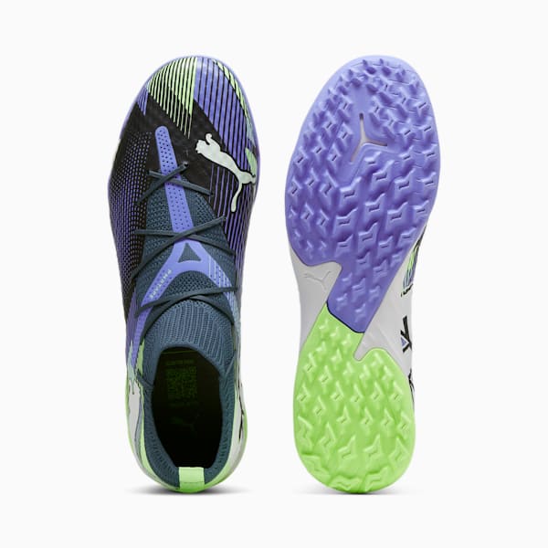 FUTURE 7 PRO CAGE Men's Turf Training Soccer Cleats, Gray Skies-PUMA White-Fizzy Apple, extralarge