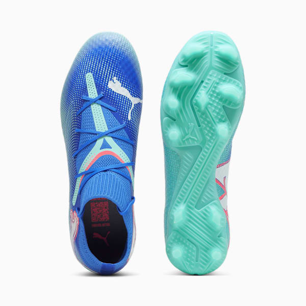 Tacos de fútbol FUTURE 7 PLAY FG/AG, Bluemazing-PUMA White-Electric Peppermint, extralarge