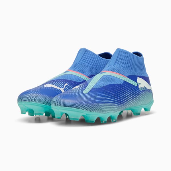 FUTURE 7 MATCH FG/AG Laceless Unisex Football Boots, Bluemazing-PUMA White-Electric Peppermint, extralarge-IND