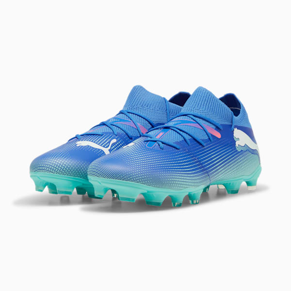 FUTURE 7 MATCH FG/AG Football Boots, Bluemazing-PUMA White-Electric Peppermint, extralarge-IND