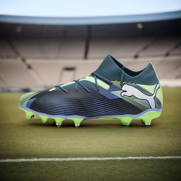 FUTURE 7 MATCH FG/AG Football Boots, Gray Skies-PUMA White-Fizzy Apple, extralarge-IND
