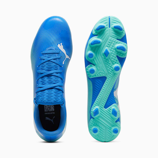 Tacos de fútbol FUTURE 7 PLAY FG/AG, Hyperlink Blue-Mint-PUMA White, extralarge