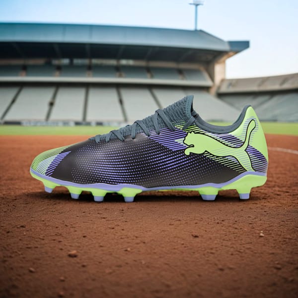 FUTURE 7 PLAY FG/AG Football Boots, Gray Skies-Elektro Purple-Fizzy Apple-PUMA White, extralarge-IND