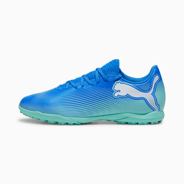 Tacos de fútbol FUTURE 7 PLAY TT, Hyperlink Blue-Mint-PUMA White, extralarge