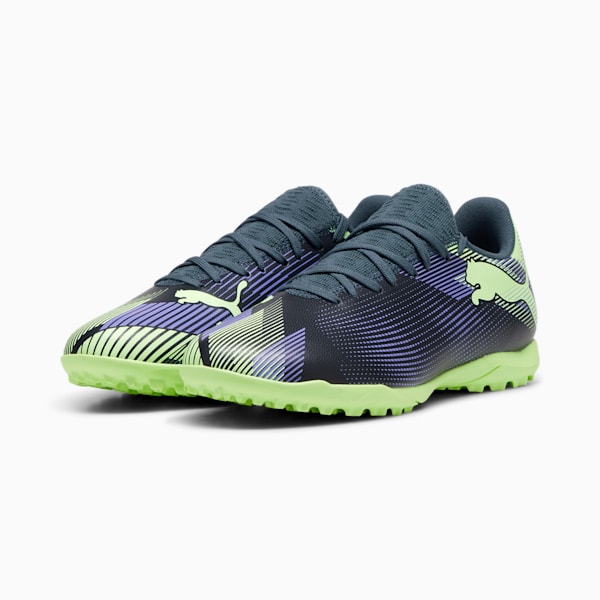 FUTURE 7 PLAY Turf Training Men's Soccer Cleats, Gray Skies-Elektro Purple-Fizzy Apple-PUMA White, extralarge