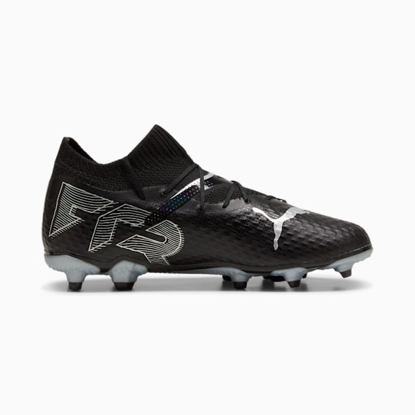 FUTURE 7 PRO Firm Ground/Artificial Ground Big Kids' Soccer Cleats, PUMA Black-PUMA Silver, extralarge