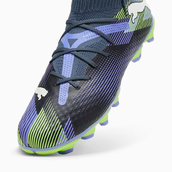 Tacos de fútbol juvenil FUTURE 7 PRO FG/AG, Gray Skies-PUMA White-Fizzy Apple, extralarge