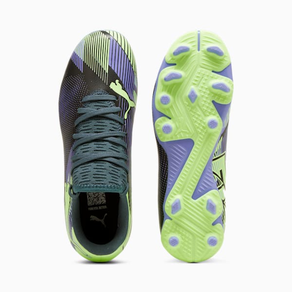 Tacos de fútbol FUTURE 7 PLAY FG/AG juvenil, Gray Skies-Elektro Purple-Fizzy Apple-PUMA White, extralarge