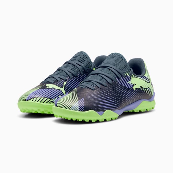 キッズ フューチャー 7 プレイ TT + ミッド サッカー トレーニングシューズ 20-24.5cm, Gray Skies-Elektro Purple-Fizzy Apple-PUMA White, extralarge-JPN