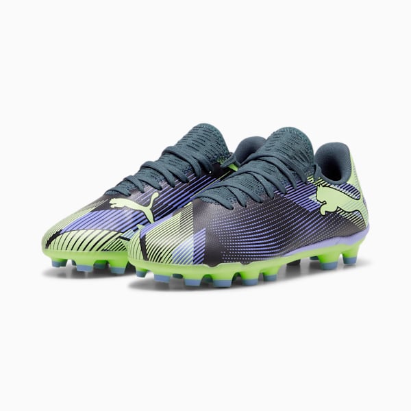 キッズ フューチャー 7 プレイ HG + ミッド サッカースパイク 20-24.5cm, Gray Skies-Elektro Purple-Fizzy Apple-PUMA White, extralarge-JPN