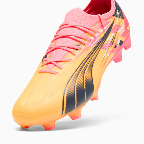 PUMA x CHRISTIAN PULISIC ULTRA ULTIMATE Firm Ground/Artificial Ground Men's Soccer Cleats, Sun Stream-PUMA Navy-Sunset Glow, extralarge