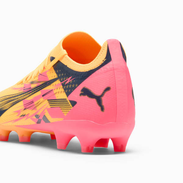 PUMA x CHRISTIAN PULISIC ULTRA MATCH Firm Ground/Artificial Ground Men's Soccer Cleats, Sun Stream-PUMA Navy-Sunset Glow, extralarge