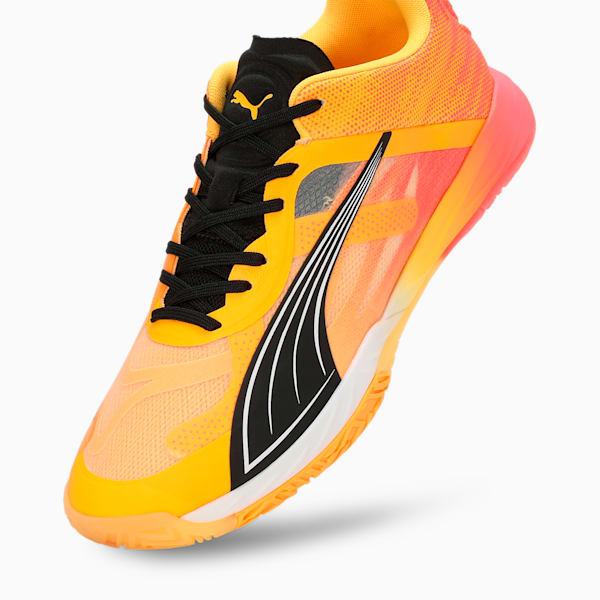 Accelerate NITRO™ SQD Unisex Indoor Court Shoes, Sun Stream-Sunset Glow-PUMA Black, extralarge-IND