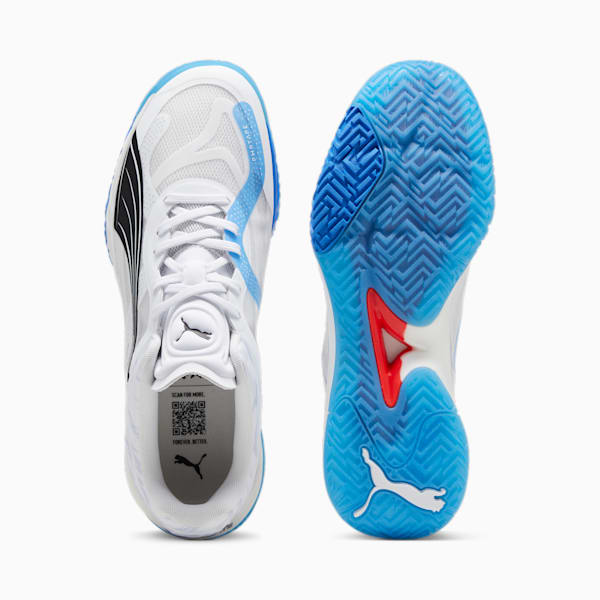 Accelerate NITRO™ SQD Unisex Indoor Court Shoes, PUMA White-Bluemazing-PUMA Black, extralarge-IND