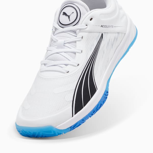 Accelerate Turbo Men's Indoor Shoes, PUMA White-Bluemazing, extralarge