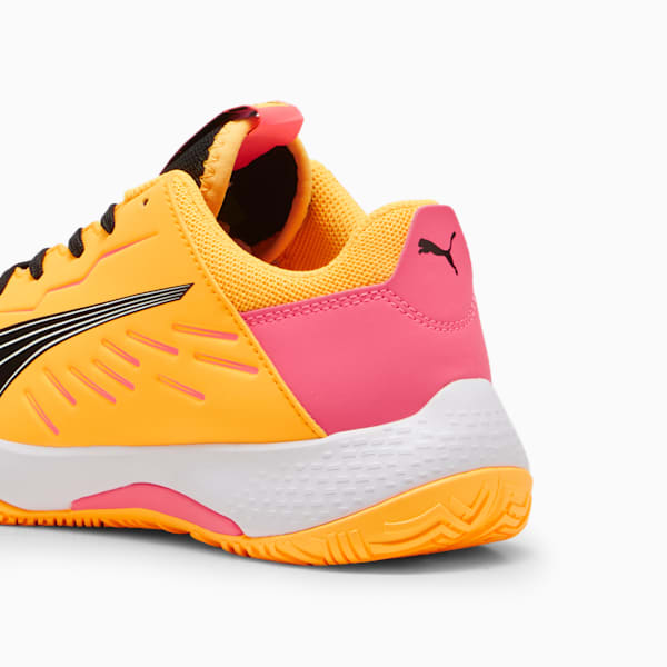 Accelerate Kids' Court Shoes, Sun Stream-Sunset Glow-PUMA Black, extralarge