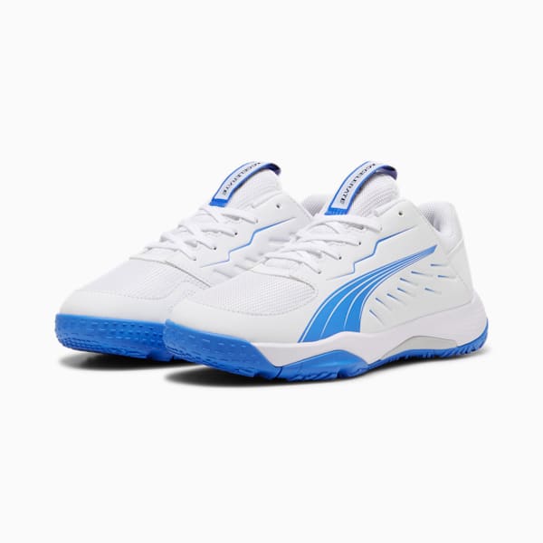 Accelerate Kids' Court Shoes, PUMA White-Bluemazing, extralarge