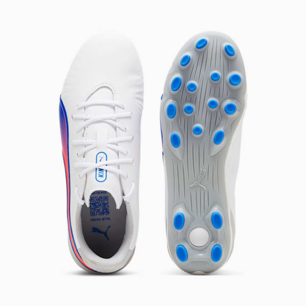 キッズ キング マッチ HG+ミッド サッカースパイク 20-24.5cm, PUMA White-Bluemazing-Flat Light Gray, extralarge-JPN