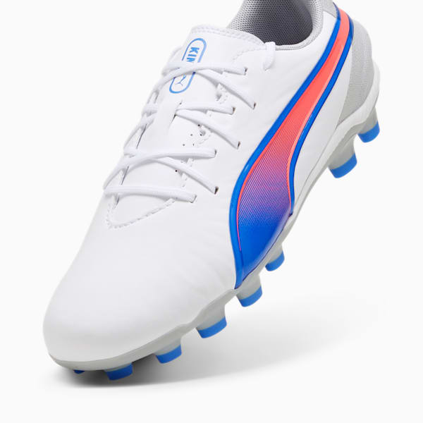 キッズ キング マッチ HG+ミッド サッカースパイク 20-24.5cm, PUMA White-Bluemazing-Flat Light Gray, extralarge-JPN