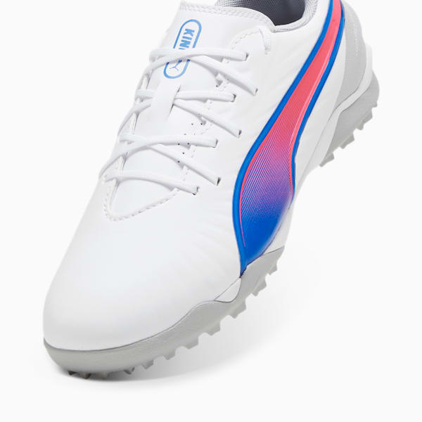 キッズ キング マッチ TT+ミッド サッカー トレーニングシューズ 20-24.5cm, PUMA White-Bluemazing-Flat Light Gray, extralarge-JPN