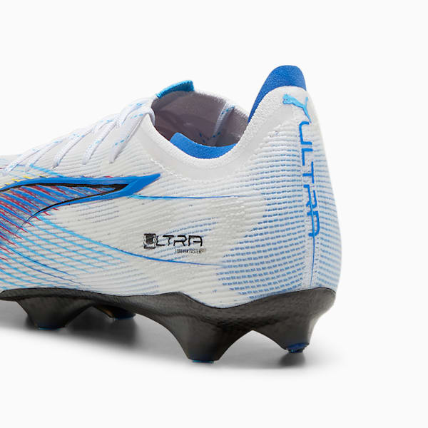 ULTRA 5 CARBON LAUNCH EDITION FG Men's Soccer Cleats, PUMA White-Ultra Blue-Garnet Rose-PUMA Black-Luminous Blue, extralarge