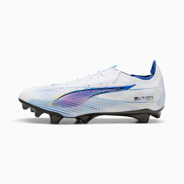 ULTRA 5 CARBON LAUNCH EDITION FG Men's Soccer Cleats, PUMA White-Ultra Blue-Garnet Rose-PUMA Black-Luminous Blue, extralarge