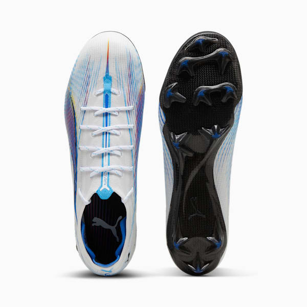 ULTRA 5 CARBON LAUNCH EDITION FG Men's Soccer Cleats, PUMA White-Ultra Blue-Garnet Rose-PUMA Black-Luminous Blue, extralarge