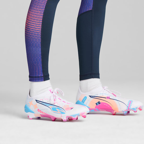 メンズ ウルトラ 5 アルティメット VOL UP FG サッカースパイク, PUMA White-Luminous Blue-Poison Pink-Fizzy Melon, extralarge-JPN