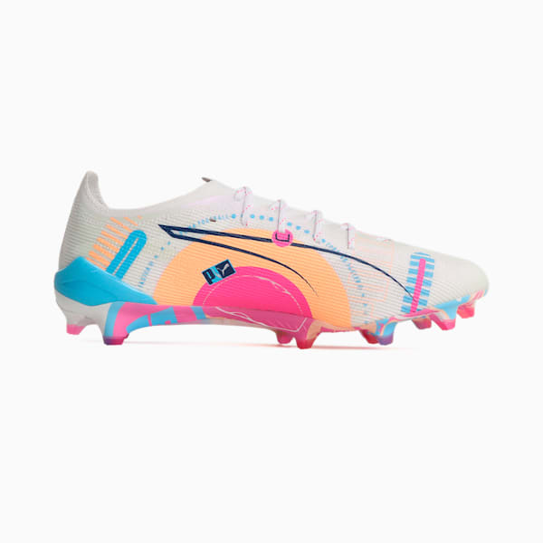 メンズ ウルトラ 5 アルティメット VOL UP FG サッカースパイク, PUMA White-Luminous Blue-Poison Pink-Fizzy Melon, extralarge-JPN