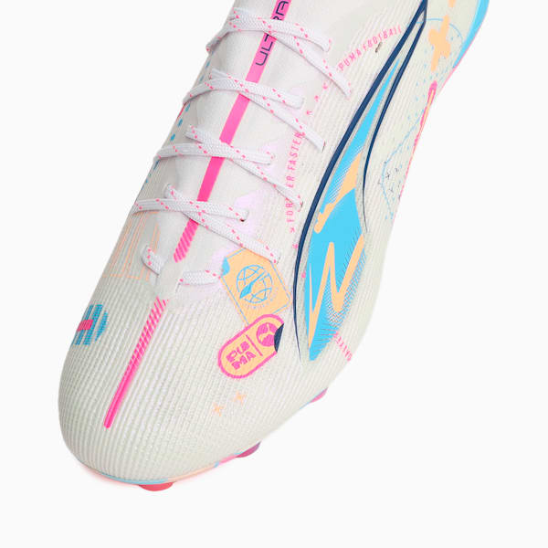 メンズ ウルトラ 5 アルティメット VOL UP FG サッカースパイク, PUMA White-Luminous Blue-Poison Pink-Fizzy Melon, extralarge-JPN