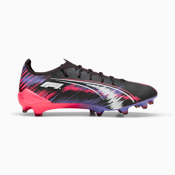 Botas de fútbol ULTRA 5 ULTIMATE F1® FG, PUMA Black-PUMA White-Sunset Glow-Dark Amethyst, extralarge