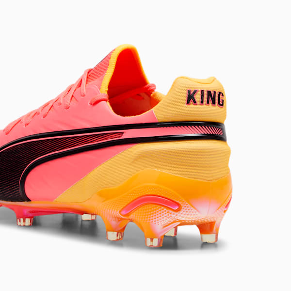 Botines de fútbol para hombre suelo firme/suelo artificial KING ULTIMATE TRICK, Sun Stream-PUMA Black-Sunset Glow, extralarge